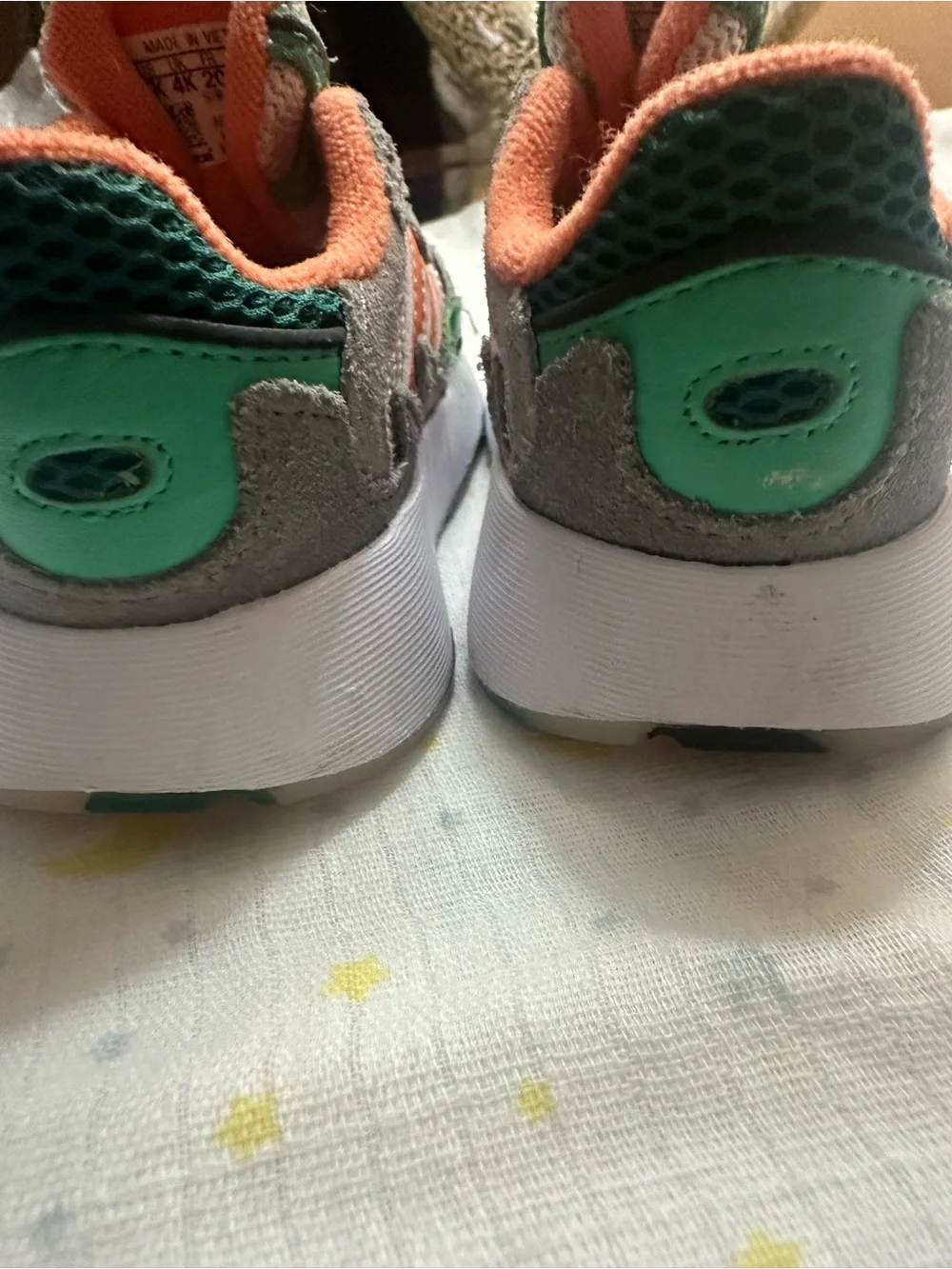 adidas Kids Green, Gray & Orange Athletic Sneakers